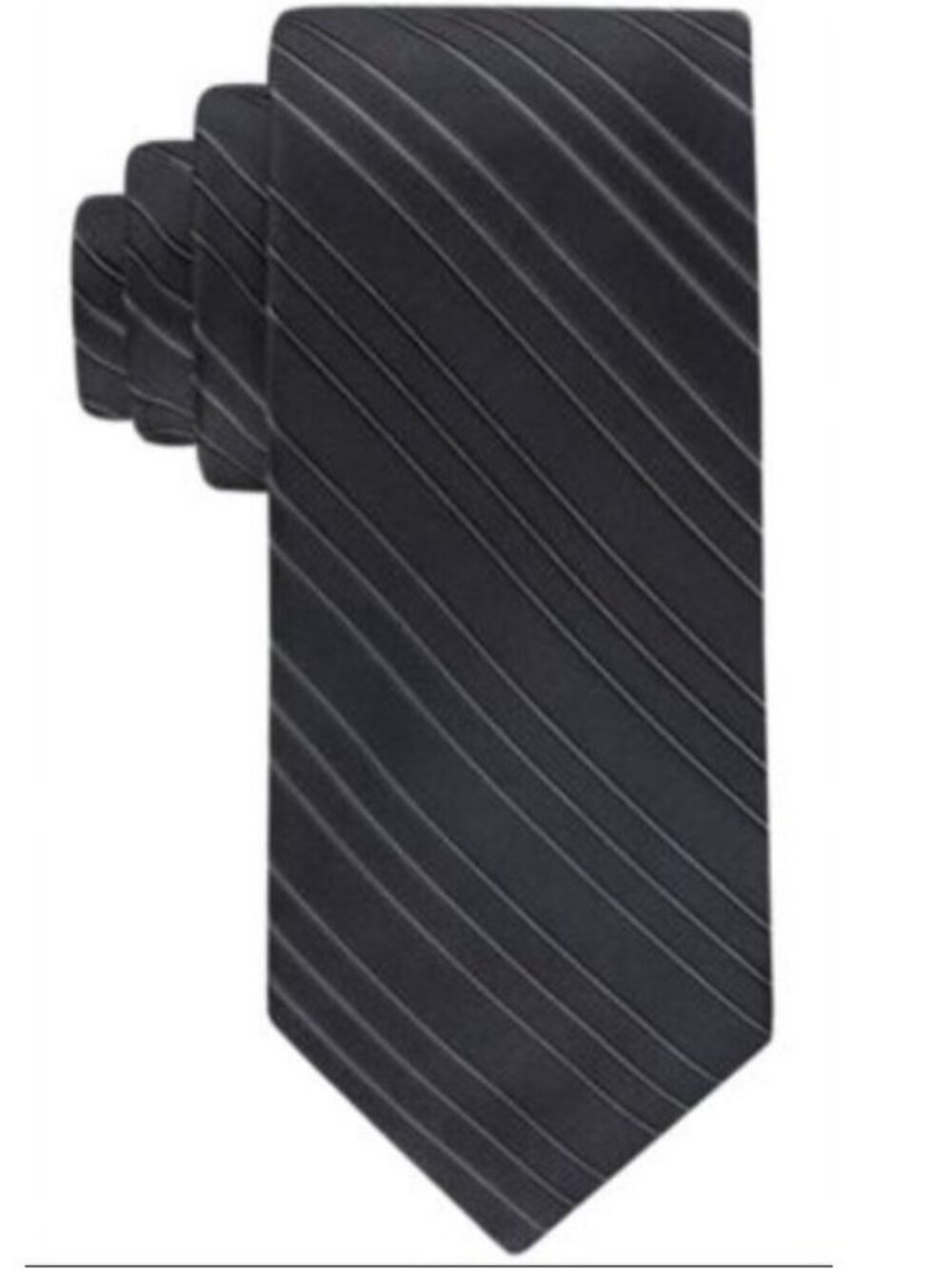 Calvin Klein Mens Pinstripe Tie Black